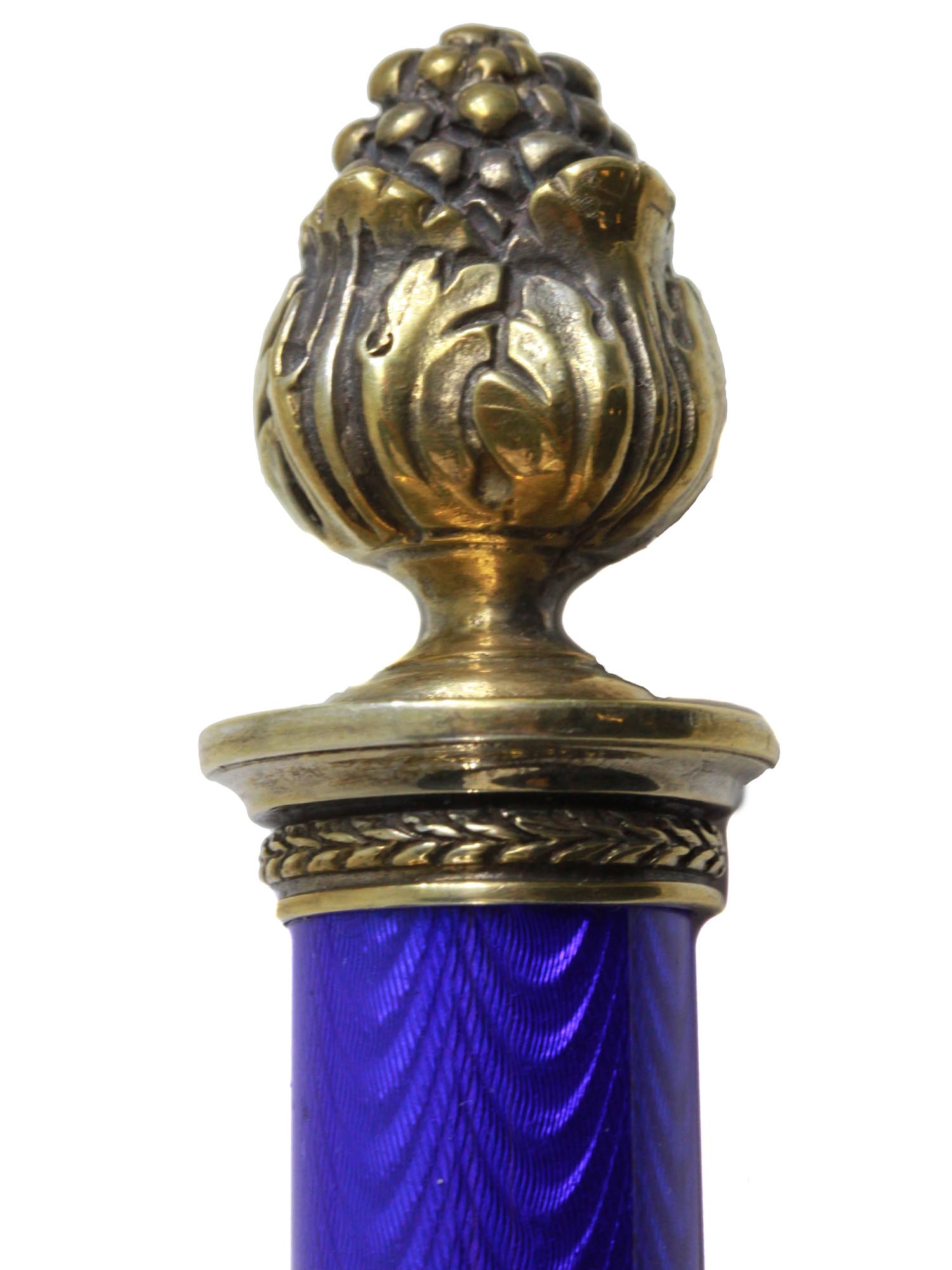 RUSSIAN SILVER ENAMEL NEPHRITE JADE LETTER OPENER PIC-4